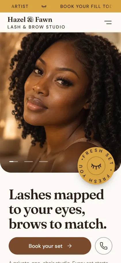 Lash & brow demo site